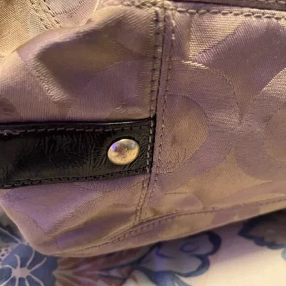 2010 Coach Signature Madison OP Art Maggie Hobo Handbag w/ Gold Hangtag 14305 - Picture 12 of 15